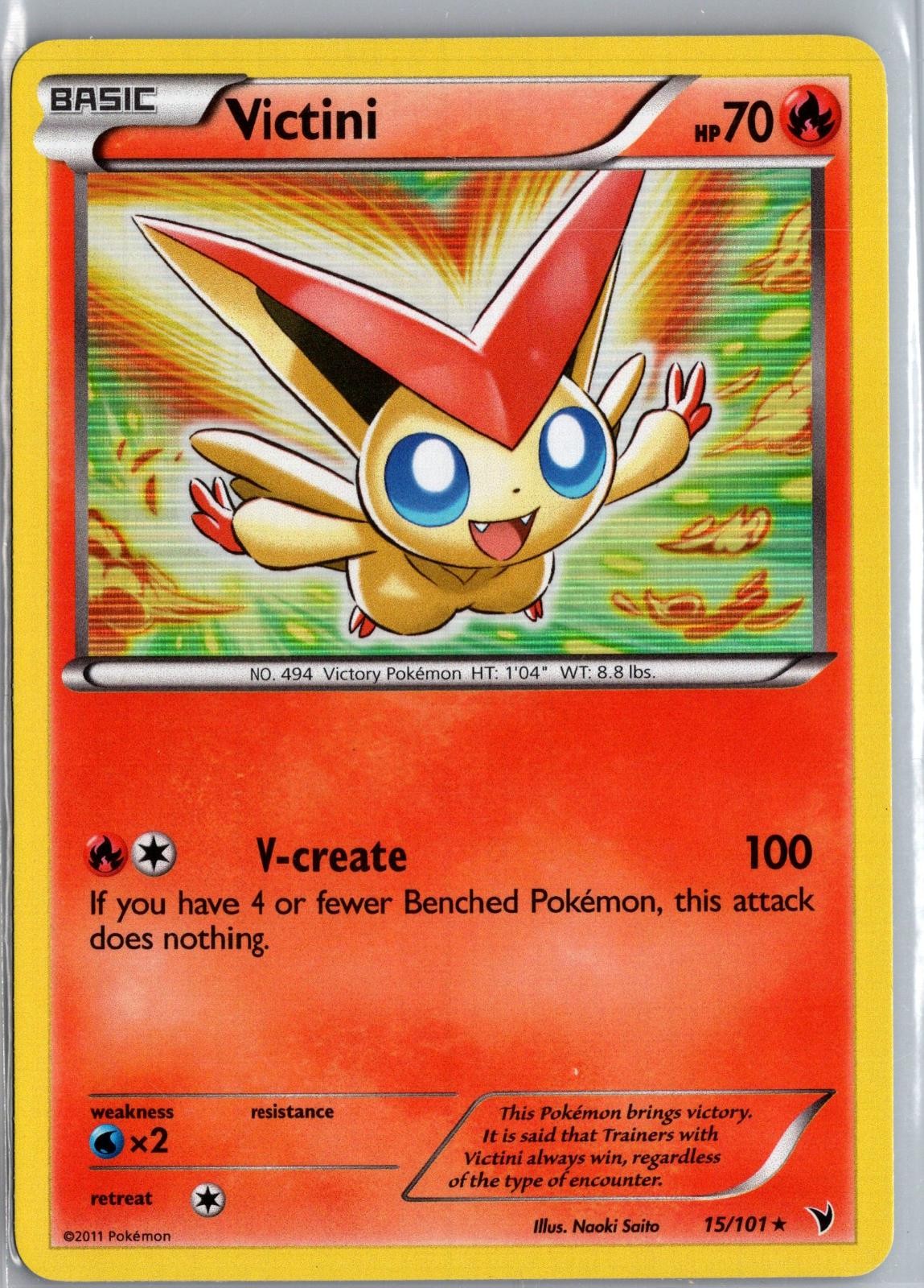 Victini 15/101 Holo Rare Noble Victories Pokemon Lightly Played