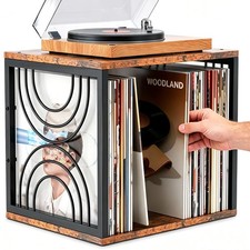 Wood Vinyl Record Storage,DIY Stackable Record Holder,Holds 80-100 LPs