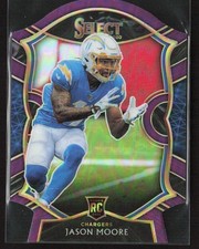Jason Moore 2020 Panini Select #78 Purple Prizm Die Cut Los Angeles Chargers