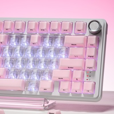 XVX Crystal Jelly Keycaps 75 Percent, Cute Custom Keycaps 95 Keys with 20 Key...