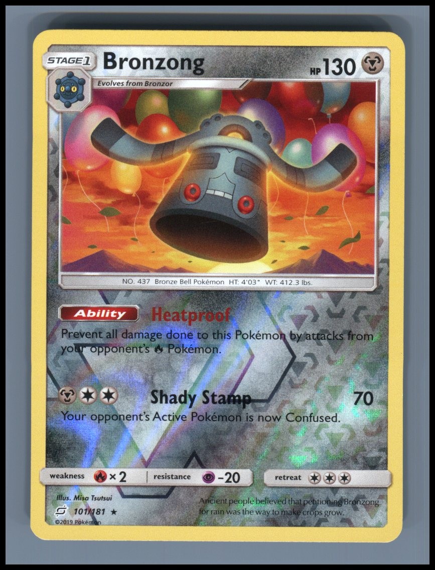 Bronzong 101/181 Rare Team Up Pokemon Reverse Holo Near Mint