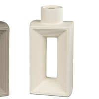 Dekovase Vanilla Mit Lochdesign Eckig H. 20Cm Matt Creme Keramik Formano Wa
