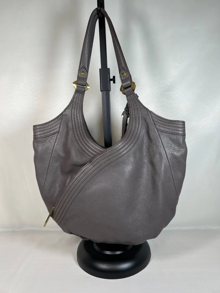 orYANY 100% Cuero Guijarro Mediano Bolso de Mano Cartera Gris Hobo Bolso de Hombro 7 Bolsillos Foto 2 de 4