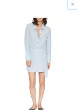 Halston Heritage Women's Blue Shirt Dress Size 8 NWT
