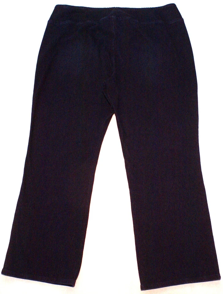 Belle Kim Gravel Stretch Pull On Knit Denim Pants Blue Jeans Womens 22W P(39X28) - Image 2 of 3