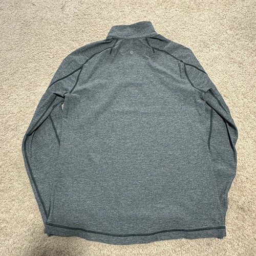 Lululemon 1/4 Zip Pullover Men's M Green Long Sleeve Mock Neck Sweatshirt - Afbeelding 7 van 10