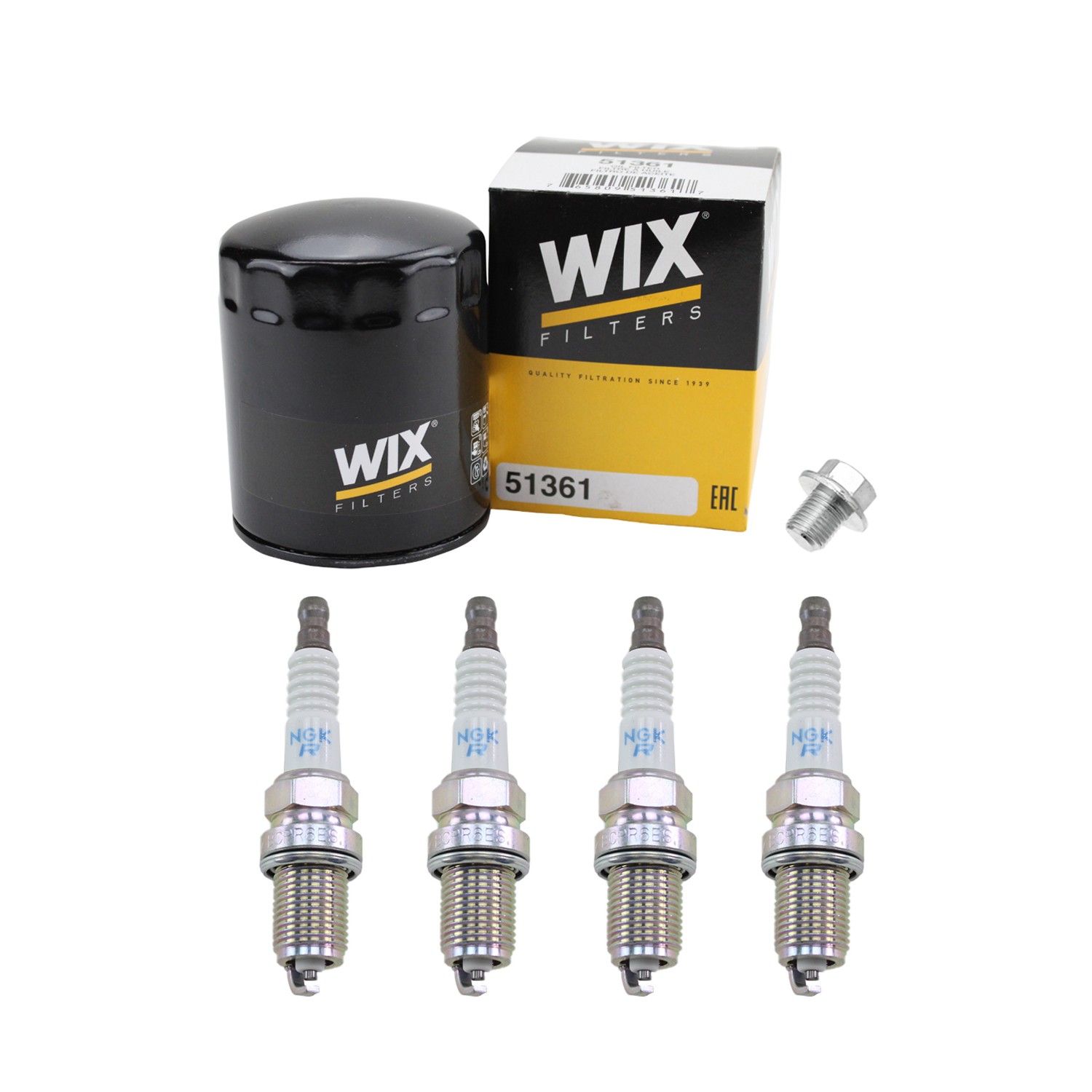 Wix Engine Oil Filter  NGK 4 Standard Spark Plugs kit for 200SX PulsarNX L4