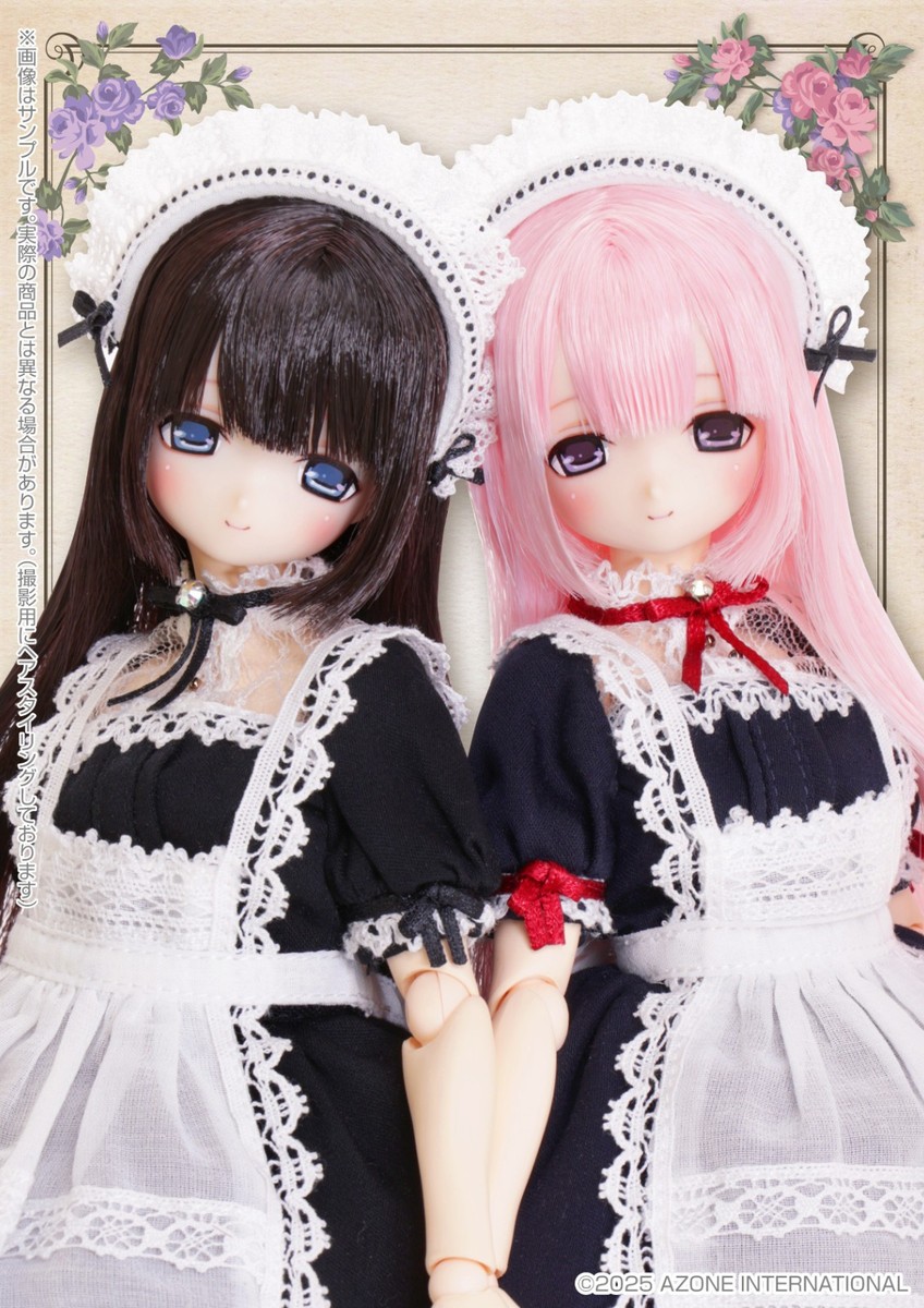 NEW Azone EX-Cute Family Mia Loyal Maid 1/6 Doll Set of 2 Black