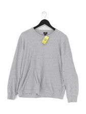 J. Crew Men's Jumper L Grey 100 Cotton Crew Neck Pullover