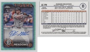 2024 Topps Chrome Update Aqua Wave Refractor /199 Parker Meadows Rookie Auto RC