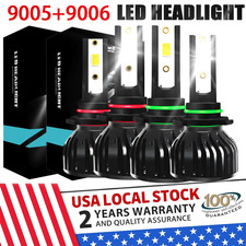 9006 9005 LED Headlight KIT Combo Bulbs 10000K High Low Beam Super Bright White