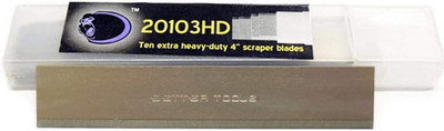 4'' Extra Heavy Duty Scraper Blades - .036'' Thick - 50 Blades/Box - 10 Blades/Tub