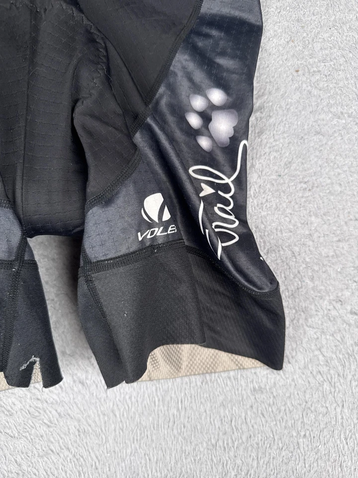 Voler Cycling Shorts Womens Medium Black Padded Chamois Vail Paw Print Graphic - Imagem 2 de 4