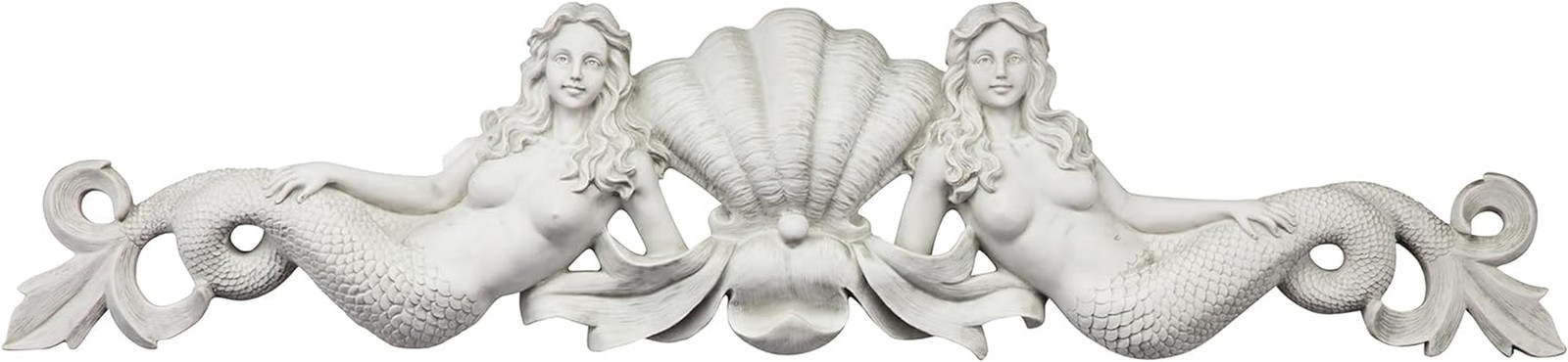 Decorazione Sopraporta Sirene 100cm | Frontone Neoclassico Beige NG306790