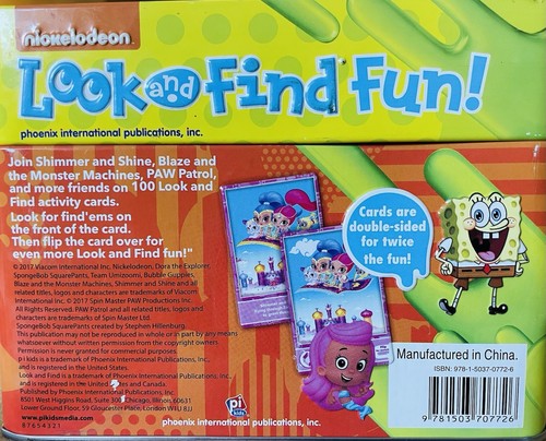Nickelodeon Look & Find Tin Set Bubble Guppies Paw Patrol Activity Cards - Picture 11 of 22