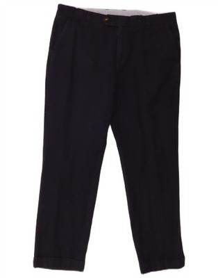 TOMMY HILFIGER Mens Custom Fit Slim Suit Trousers W33 L27 Navy Blue Cotton BZ02