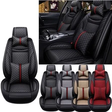 Full Set 5 Seat Universal Car Seat Cover PU Leather Protector Cushion Front Rear