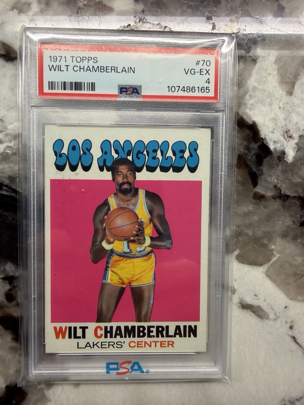 WILT CHAMBERLAIN  1971 TOPPS BASKETBALL #70 LAKERS PSA 4 Gorgeous PSA 4