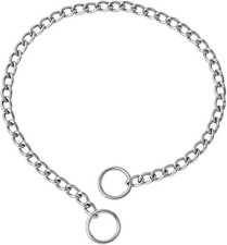 Dog Chain Collar Metal Slip Collar Heavy Duty Choke Silver