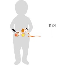 Small Foot 10043 Drewniany pies ciągnący, chwiejny uszami i wędką