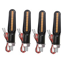 Motorcycle Blinkers Indicator Sequential Turn Signal Amber LED Lamp Pack of 4