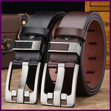 Genuine Leather For Men's High Quality Buckle Jeans Cowskin Casual Belts