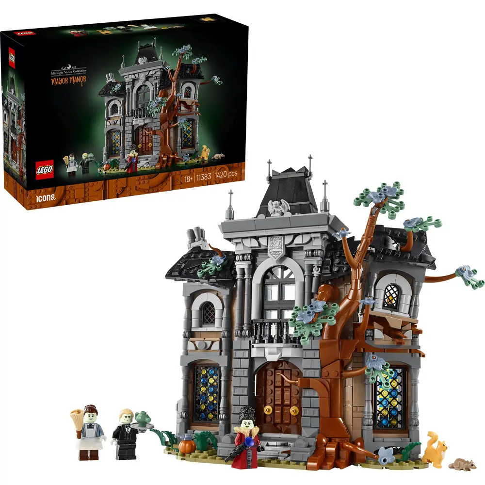 LEGO Icons Bürgermeistervilla 11383 | Bausatz für Erwachsene, 3D Modell mit gotischer Einrichtung & 3 Minifiguren, gruselige Deko, Geschenk, 1420 Teile - Bild 5