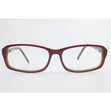 Elan 9292 Red Tan Rectangular Eyeglasses Frames 54-16-135 Handmade Acetate