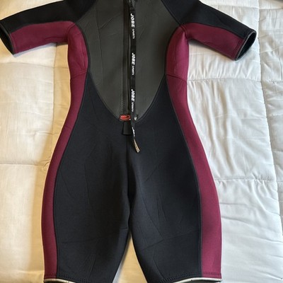Jobe Full Body Wetsuit Size 11-12 Black Maroon Burgundy