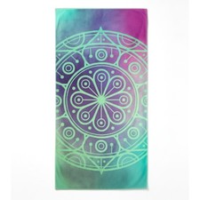 Mandala Tapestry Yoga Beach Towel Teal Purple Green