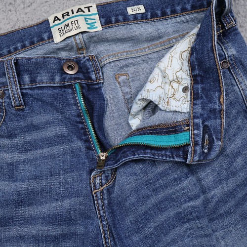 Ariat M7 Jeans Men 34x34 Straight Slim Fit Straight Leg Denim Samwell - Picture 6 of 22
