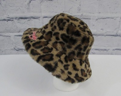 Ed Hardy 'Love Kills Slowly' Tattoo Cheetah Faux Fur Bucket Hat O