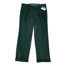 Lauren Ralph Lauren Neil Corduroy Pants Mens 38x30 Green Pleated Cuffed Classic