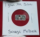Scrooge McDuck $1000 - 1 Gram .999 Fine Pure Silver Bullion Mini Colorized Bar