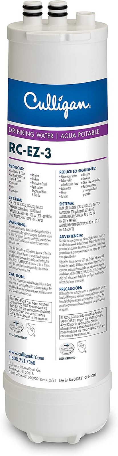 RC 4 Ez-Change Premium Water Filtration Replacement Cartridg