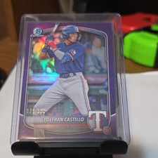 Bowman Draft 2025 Chrome Purple Refractor /250 #BDC-107 Yolfran Castillo Rangers