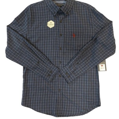 US Polo Assn Mens Plaid Button Down Shirt Size S Long Sleeve EZ Wicking Top