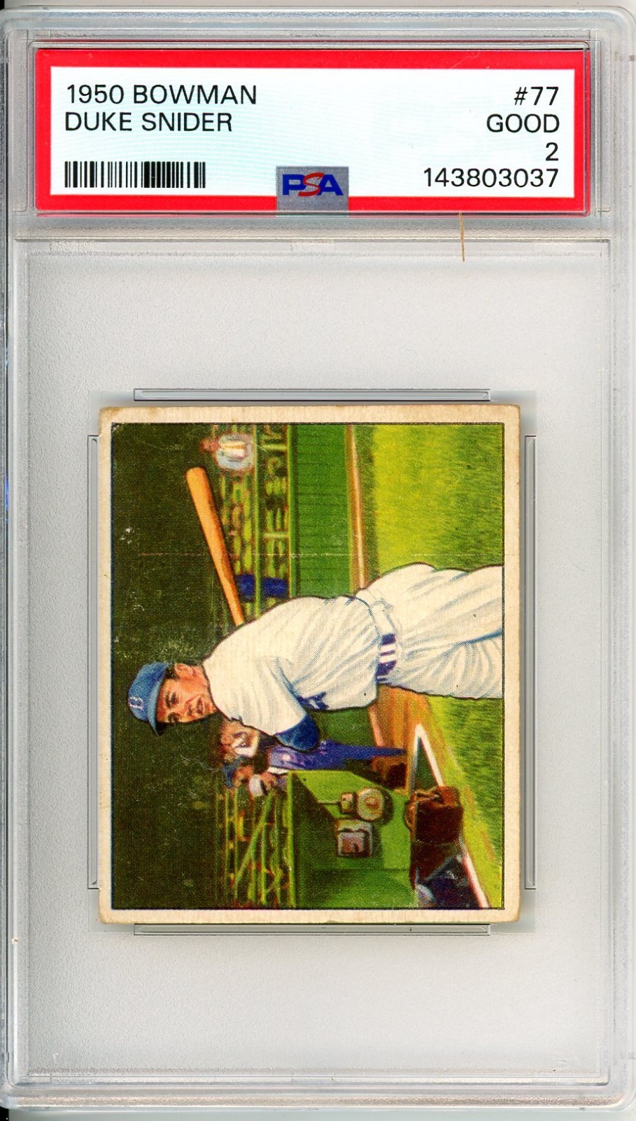 1950 Bowman DUKE SNIDER #77 PSA Grade 2 GD-Cond "Just Grade ATTIC FIND"