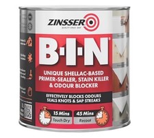 ZINSSER B-I-N 1LTR WHITE MATT STAIN & ODOUR BLOCK INTERIOR MULTI SURFACE PRIMER 