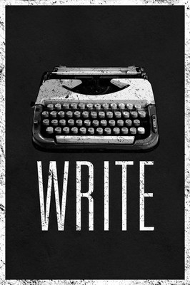 Write Manual Typewriter Writer Black White Author Art Print Poster 24x36