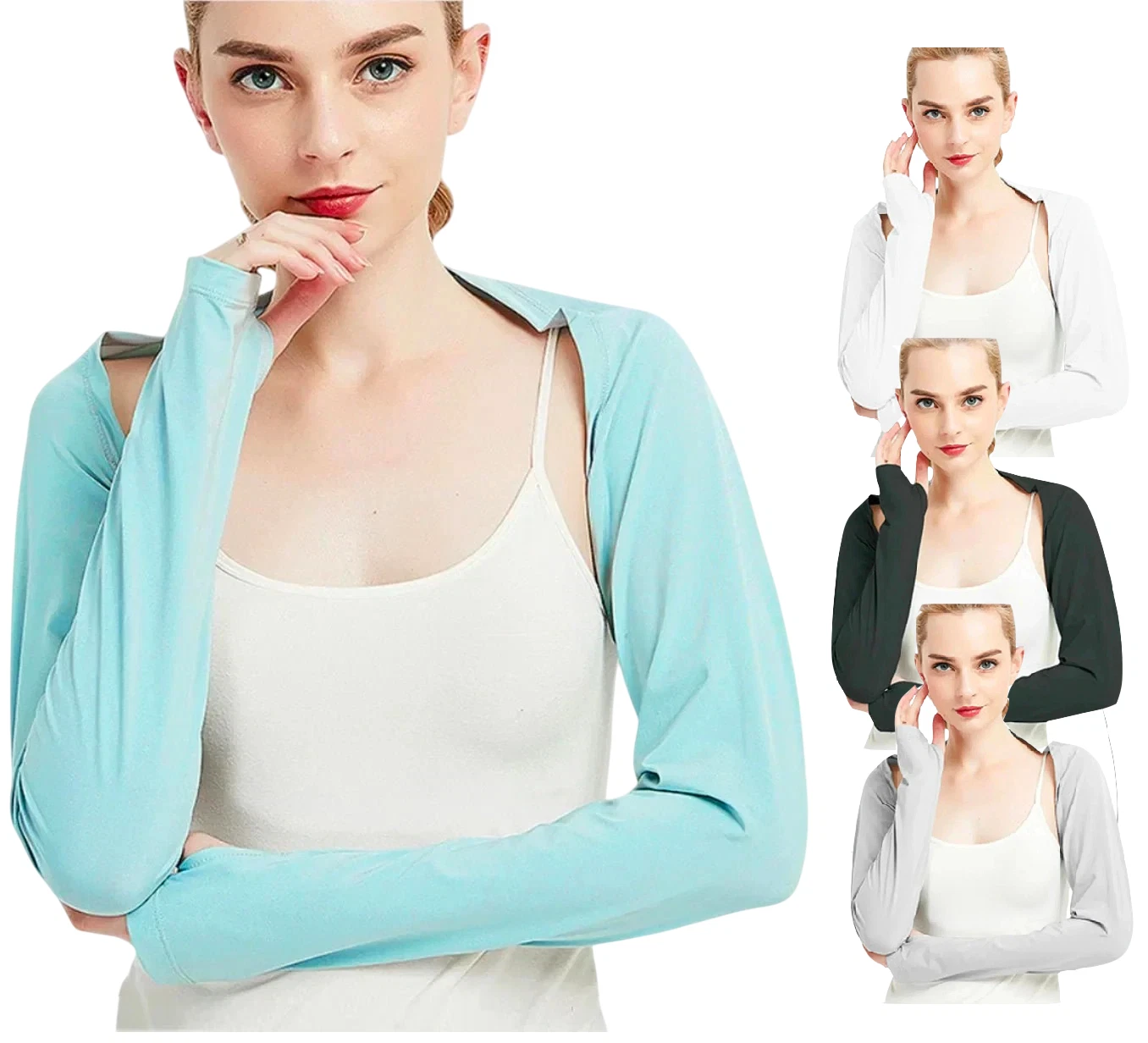 Women’s UPF 50+ Shoulder Arm Sleeves – Ice Silk UV Protection Cooling Wrap
