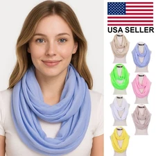ScarvesMe Fashion Basic Soft Jersey Solid Color Soft Infinity Loop Scarf