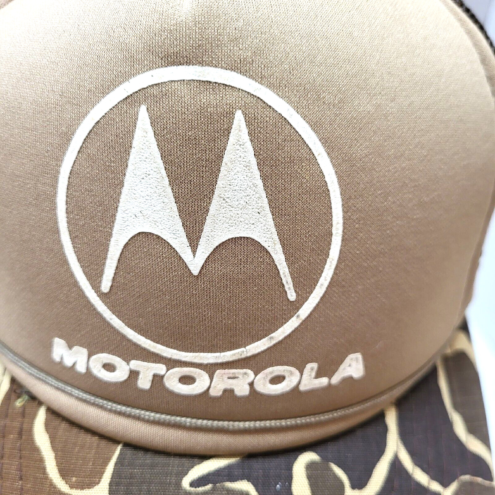 Vintage Trucker Style Hat Motorola Camo Snapback … - image 2