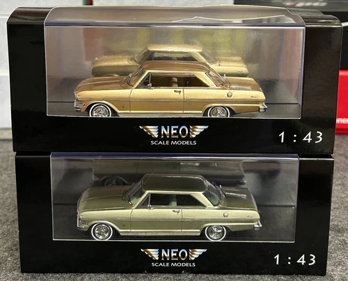 NEO 1/43 Chevrolet Nova SS 1963 modelos de resina colección de autos--dorado/verde - Imagen 1 de 15
