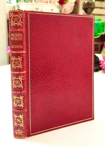 1903 NICHOLAS NICKLEBY By Dickens Antiquarian LEATHER Book New Century Library