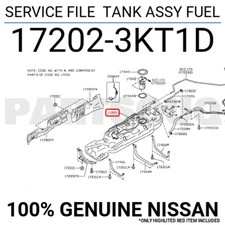 172023KT1D Genuine Nissan SERVICE FILE  TANK ASSY FUEL 17202-3KT1D