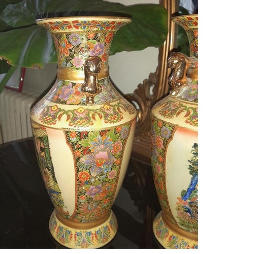 Giappone 2 splendidi antichi vasi giapponesi ceramica Royal Satsuma cloissonne' - Imagen 4 de 10