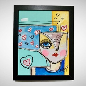 PAINTING-ACRYLIC-OIL-PASTELS-ON-CANVAS-FRAME-INCLUDED-CUBAN-ART-8-034-X10-034-By-LISA