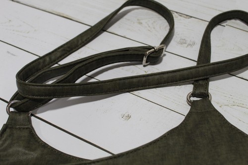 MultiSac Crossbody Purse Green Faux Leather Adjustable Strap Pockets Zippers - Picture 6 of 23