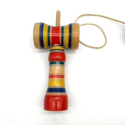 Ganzoo Kendama Rouge Craquelé – Jeu D’adresse Japonais En Bois De Hêtre, 18 Cm, Pour Tous âges